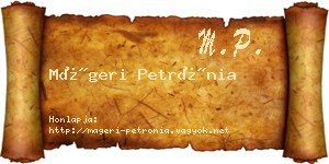 Mágeri Petrónia névjegykártya